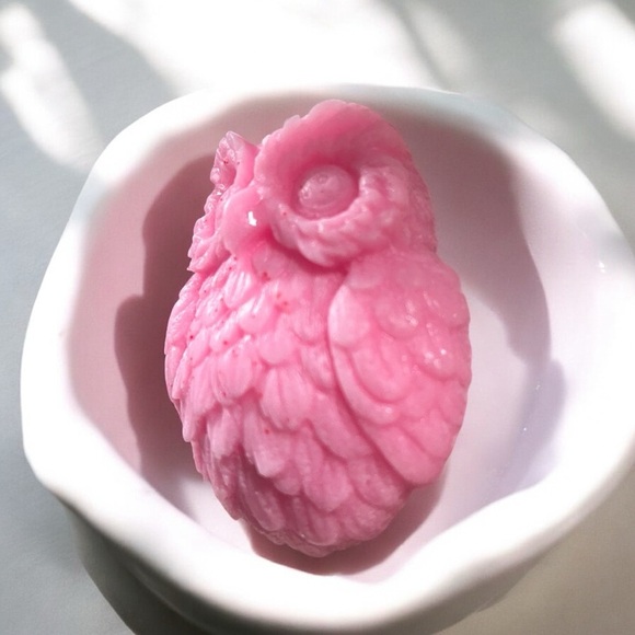 Cherry SOAP owl handmade 3x2in 4oz shea butter & coconut oil based - Picture 2 of 3